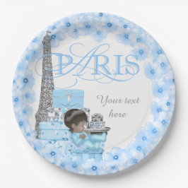 Paris Baby Shower Pappers Tallrikar Etnisk Pojke B