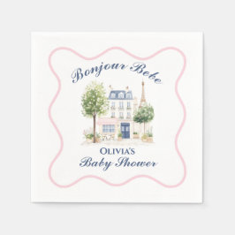Paris Baby Shower Parisisk Café Tekvart Pappersservett