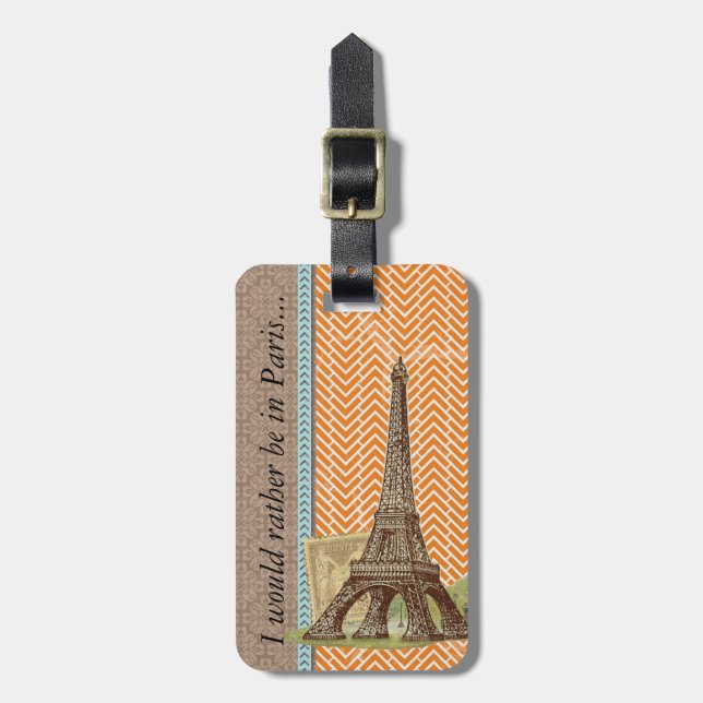 Paris Bag Luggage Tag Bagagebricka (Vertikal Framsida)