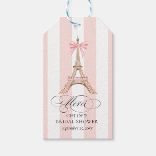 Paris båge Eiffeltornet Tack BRUDBABYSHOWER Presentetikett