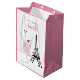 Paris Ballerina, Eiffel Torn Rosa Ballet Birthday