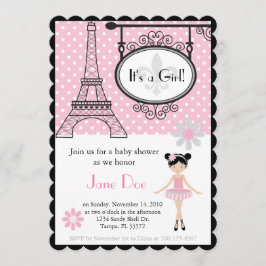 Paris Ballerina-inbjudan till Shower/Birthday Inbjudningar