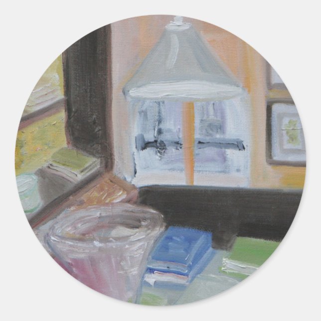 Paris Bibliotek Runt Klistermärke (Framsida)