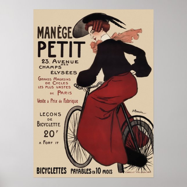 PARIS BICYCLE ADVERTISEMENT C. 1880 POSTER (Framsidan)
