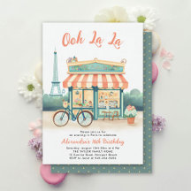 Paris Bistro Eiffel Torn Peach Rosa Teal Sweet 16