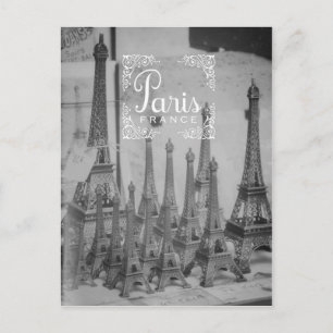 Paris Black and White Travel Postcard Souvenirs Vykort