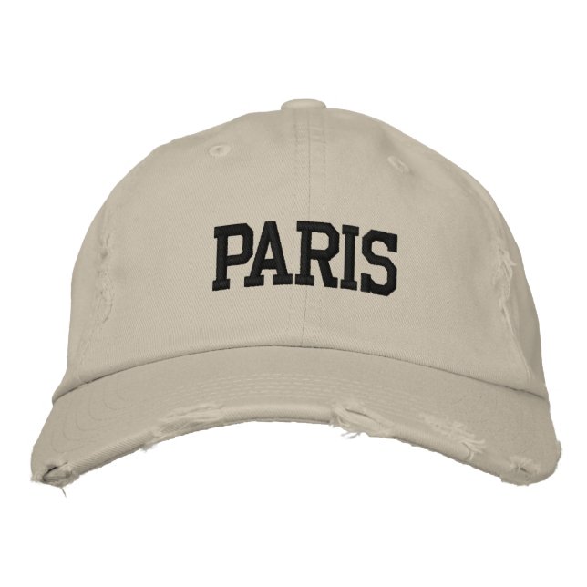 PARIS Black Embroidery Vintage Stil Broderad Keps (Framsida)