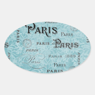 Paris Blått skadedjur Ovalt Klistermärke