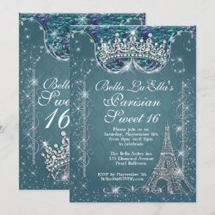 Paris Bling Födelsedagsfest inbjudan