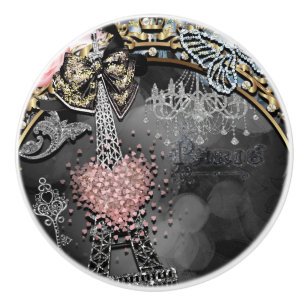 Paris Bling Glamor Gnistra Frankrike Girly Trendig Knopp