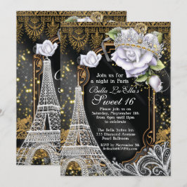 Paris Bling och Diamonds Födelsedagsfest inbjudan