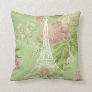 Paris blom- Eiffel för jet'aimevintage torn Kudde