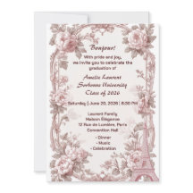 Paris Blommig Elegant Rosa Eiffeltornet Examen