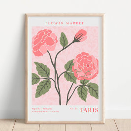 Paris blomstermarknad Botanisk Poster