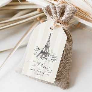 Paris Bloom Eiffel Torn Möhippa Favor Presentetikett