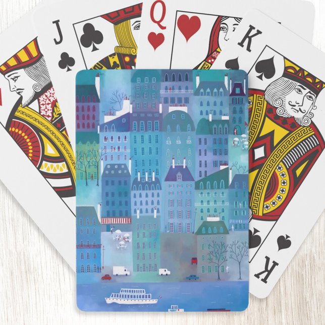 Paris Blue Casinokort (Paris blue art playing cards)