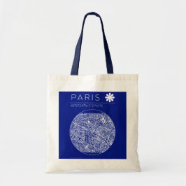 Paris Blueprint City Map Tote Bag Tygkasse