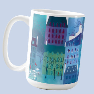 Paris Blues Cityscape Art Kaffemugg