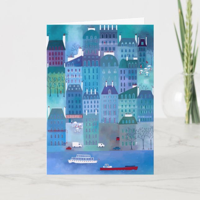 Paris Blues Hälsning Card Meddelande (Framsida)