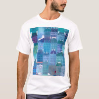 Paris Blues Modern Cityscape Painting