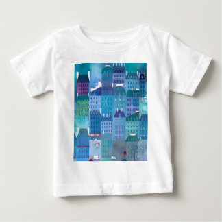 Paris Blues Modern Cityscape Painting T Shirt