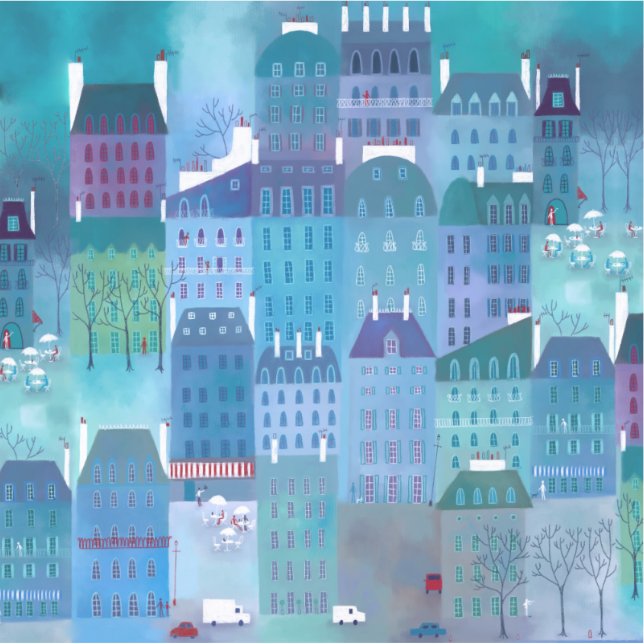 Paris Blues Painting Klistermärken (Framsida)