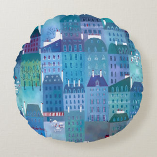Paris Blues Rund Kudde