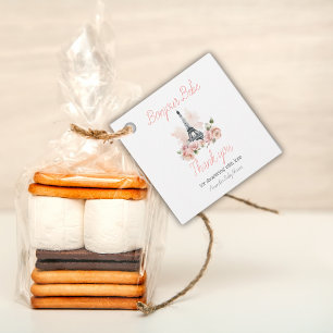 Paris Bonjour Bebe Parisian Blommigt Baby Shower Gåvor Etiketter