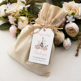 Paris Bonjour Bebe Parisian Blommigt Baby Shower Presentetikett