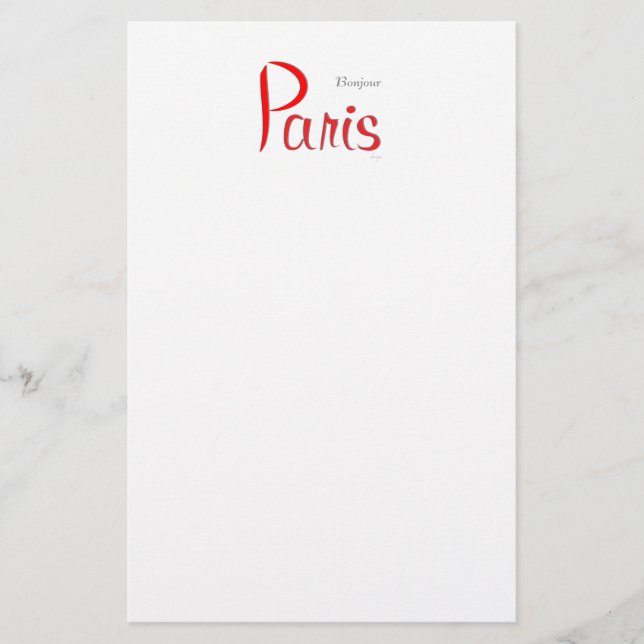 PARIS Bonjour (Hej) Brevpapper (Framsida)