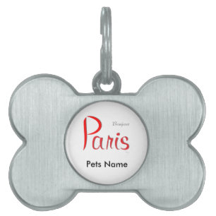 PARIS Bonjour (Hej) Namnbricka Husdjur