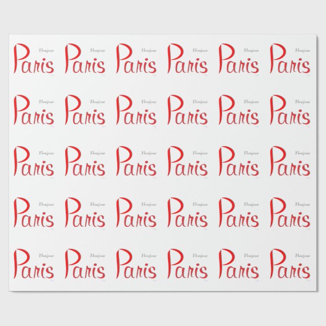 PARIS Bonjour (Hej) Presentpapper (Platt)
