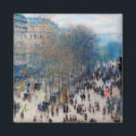 Paris Boulevard, Claude Monet Magnet<br><div class="desc">Oscar-Claude Monet (14 november 1840-5 december 1926) var en Fransk målare, en av de Fransk Impressionistiska målningarna och den mest konsekventa och skickliga utövaren av rörelsens filosofi att uttrycka sina uppfattningar före naturen, särskilt när det gäller plätering av landskapsbilden i luft. Uttrycket "Impressionism" härrör från titeln på hans målning Impression,...</div>