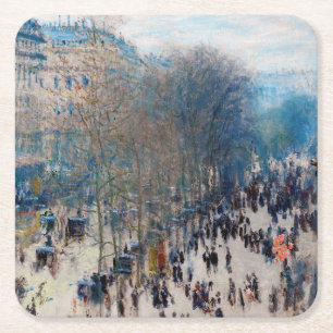 Paris Boulevard, Claude Monet Underlägg Papper Kvadrat