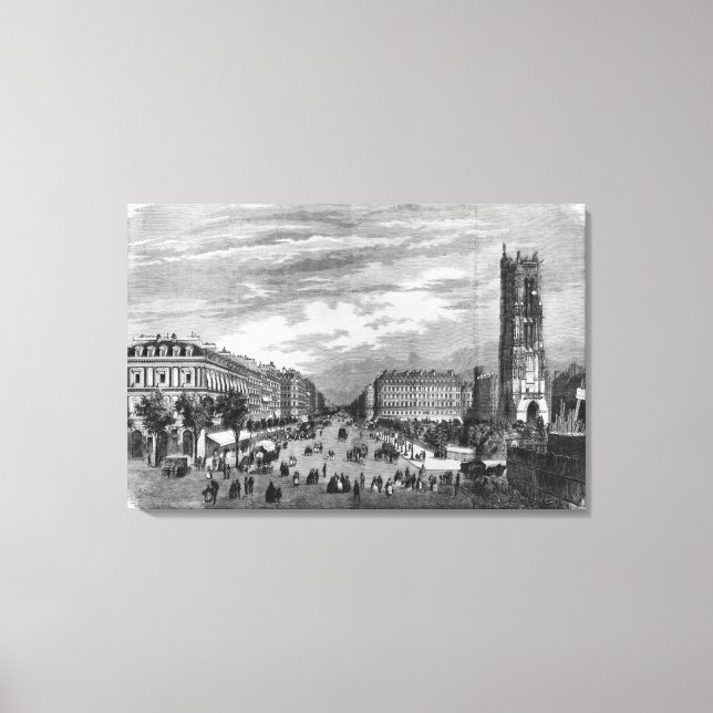 Paris, Boulevard de Sebastopol Canvastryck (Framsida)