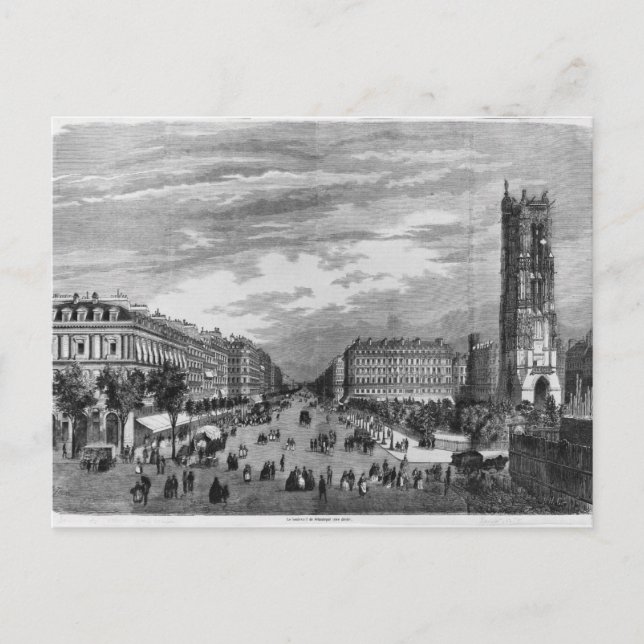 Paris, Boulevard de Sebastopol Vykort (Framsida)