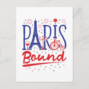 Paris Bound Fransk Semester Resa Resenär Vykort