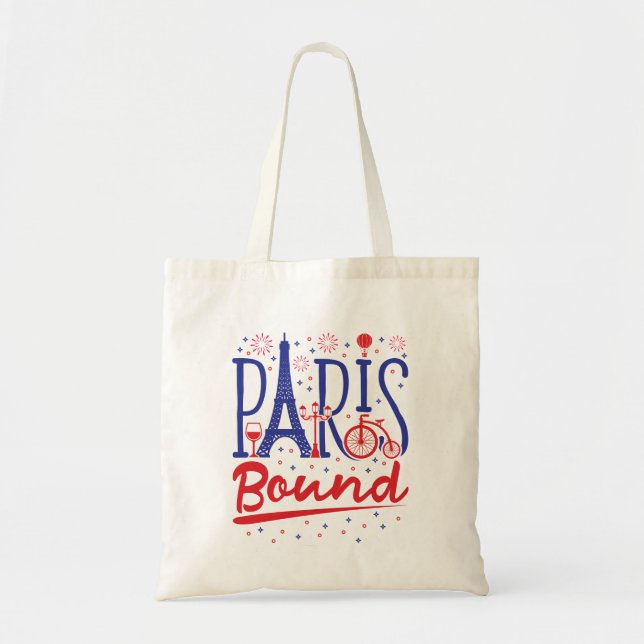 Paris Bound Fransk Vacation Travel Traveler Tygkasse (Framsidan)