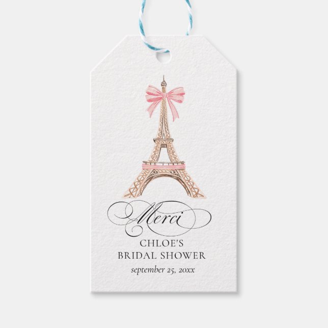 Paris Bow Eiffel Torn Merci MÖHIPPA Presentetikett (Framsidan)