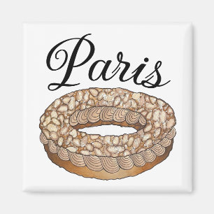 Paris Brest Choux Fransk Patisserie Frankrike Magnet