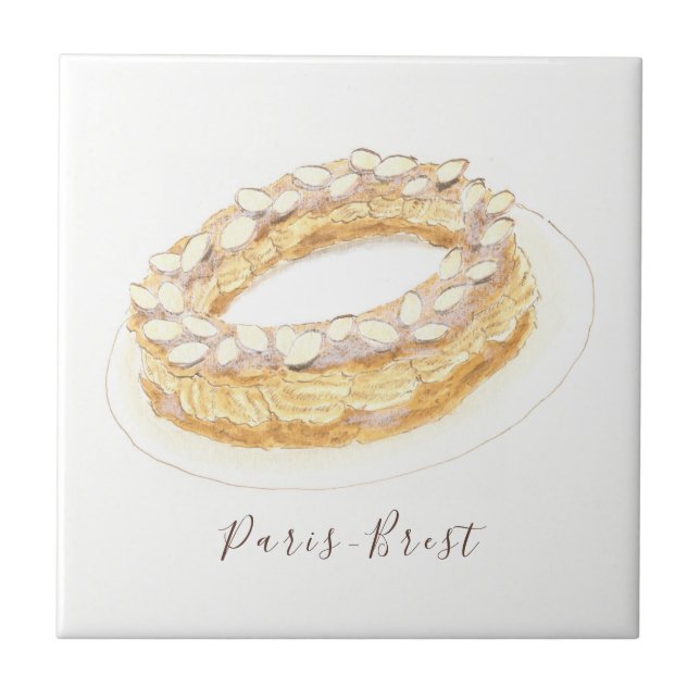 Paris-Brest-vattenfärg Kakelplatta (Framsidan)