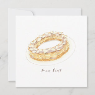 Paris-Brest-vattenfärg Kort