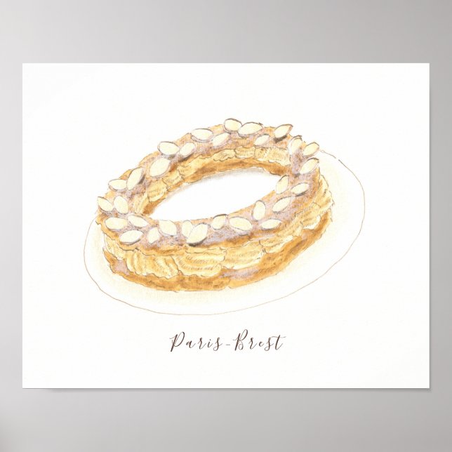 Paris-Brest-vattenfärg Poster (Framsidan)