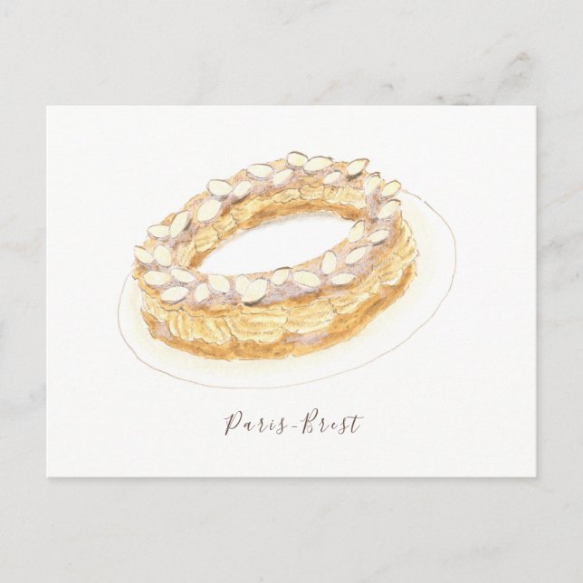 Paris-Brest-vattenfärg Vykort (Framsida)