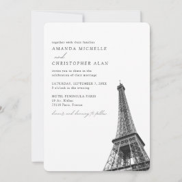 Paris Bröllop Anpassningsbar Eiffel Torn Photo Inbjudningar