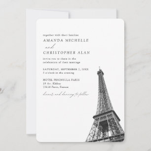 Paris Bröllop Anpassningsbar Eiffel Torn Photo Inbjudningar