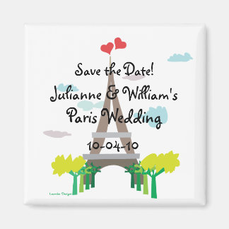 Paris Bröllop spara datum Magnet