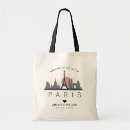 Paris Bröllop | Stylized Skyline Tygkasse