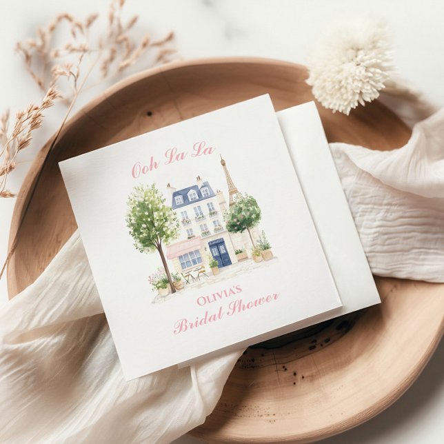 Paris Bröllopsdusch Parisisk Café Pappersservett (Skapare uppladdad)