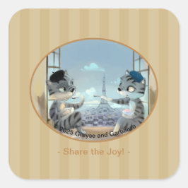 Paris by Day Classic Square Stickers - Joy Fyrkantigt Klistermärke